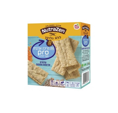 פת פריכה אורגנית עשירה בחלבון עם עדשים אדומות וחומות ללא גלוטן | NutraZen