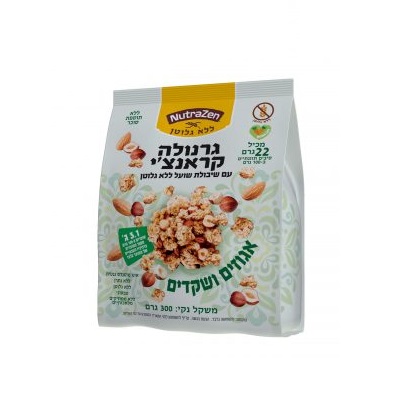 גרנולה קראנצ’י אגוזים ושקדים ללא גלוטן | NutraZen