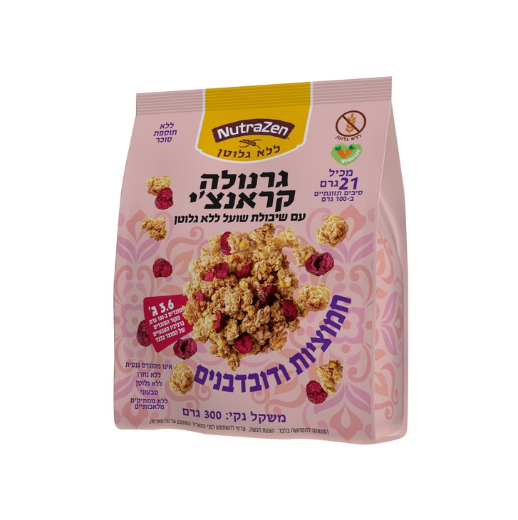 גרנולה קראנצ’י חמוציות ודובדבנים ללא גלוטן | NutraZen