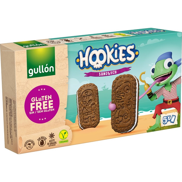 Hookies  ביסקוויט סנדוויץ' קקאו במילוי קרם ללא גלוטן | gullon