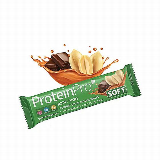 חטיף חלבון בטעם קרמל ושוקולד ללא גלטון | Protein Pro